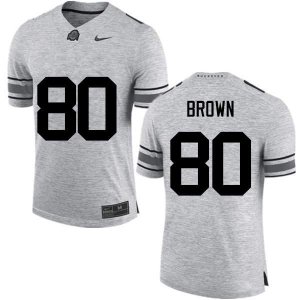 NCAA Ohio State Buckeyes Men's #80 Noah Brown Gray Nike Football College Jersey HTI8245PW